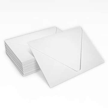 LUXPaper A2 Contour Flap Invitation Envelopes | 4 3/8" x 5 3/4" | White | 80lb. Text | 100% Recycled | 50 Qty