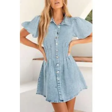KDF Summer Denim Dress for Women Chic and Versatile