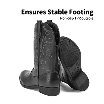 DREAM PAIRS Girls Cowboy Boots - Stylish & Comfy