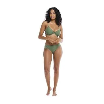 Body Glove Women's Standard Smoothies Solo Solid Underwire D, DD, E, F Cup Bikini Top Swimsuit, Cactus, D