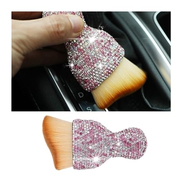 zipelo Auto Interior Dust Brush, Car Detailing Cleaning Brush with Diamond, Bling Handle Soft Bristl...