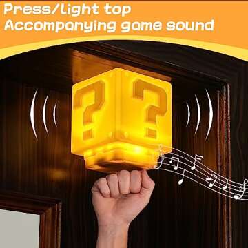 Cofeymera Super Bros-Mini Question Block Night Light,Bedside Lamp, Desklamp for Kids and Fans, Birth...