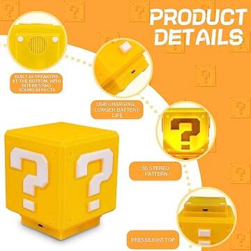 Fun Mario Night Light with Sounds for Kids and Fans
