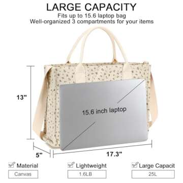 Stylish and Spacious Laptop Tote Bag for Women - Ideal for Work and Everyday Use