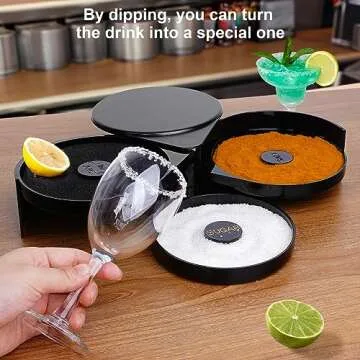 3-Tier Bar Glass Rimmers for Cocktails and Rimming