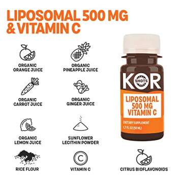Kor Shot Liposomal 500mg Vitamin C - 24 Pack x 1.7 Fl Oz - Immunity Shot