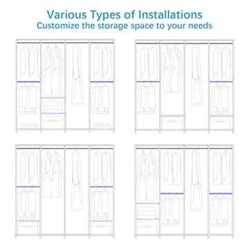 VIPEK V40 Medium Garment Rack Heavy Duty Clothes Rack for Hanging Clothes, Multi-Functional Bedroom Clothing Rack Freestanding Closet Portable Closet Wardrobe, Max Load 900lbs, Black