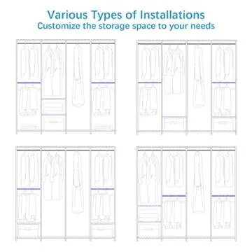 VIPEK V40 Medium Garment Rack Heavy Duty Clothes Rack for Hanging Clothes, Multi-Functional Bedroom Clothing Rack Freestanding Closet Portable Closet Wardrobe, Max Load 900lbs, Black