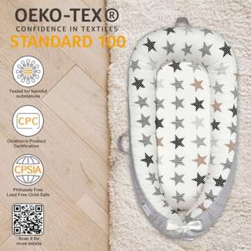 JOCUTE Baby Lounger for Newborn Cover - Newborn Lounger for 0-12 Months, Breathable & Portable Infan...