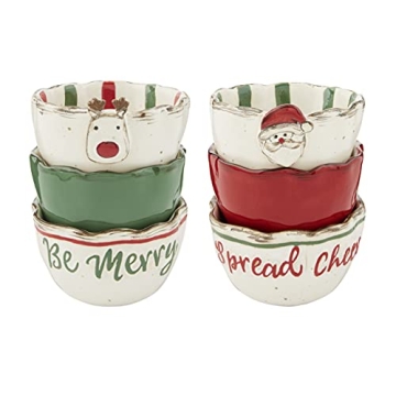 Mud Pie, Reindeer, 2" x 3" dia Christmas Farmhouse Mini Dip Cup Set