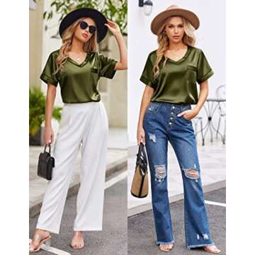 Elegant Ekouaer Silk Pajama Set for Women - Soft Satin Comfort