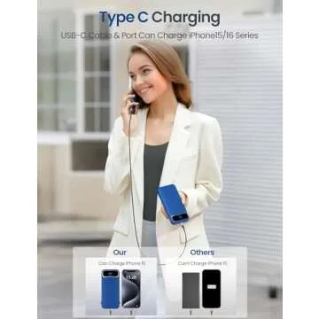 12000mAh Portable Power Bank with Built-in Cables & AC Plug