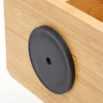 RoyalHouse Bamboo 360 Degree Rotating 12 inches Makeup Organizer, Display Cosmetic Organizer, Multi-Function Storage for Makeup Desk, Bathroom, Bedroom, Closet, and Toiletries