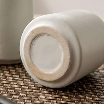 ONBUYONE-Ceramic Small Vases Set of 3, White Vases for Home Decor, Modern Farmhouse Decor, Living Room Table Decor,Shelf Decor, Bookshelf, Mantel and Entryway Decor.