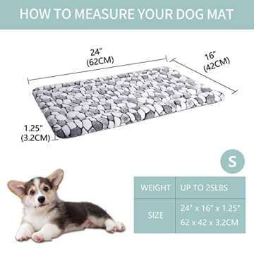VANKEAN Dog Crate Pad Bed Mat Reversible (Cool & Warm), Sleeping Mat Dog Bed for Crate for Small Dogs and Cats, Machine Washable Crate Beds, Grey
