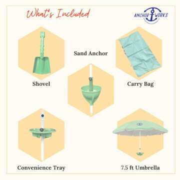All-In-One Beach Umbrella System - Stylish & Secure