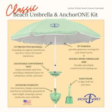 All-In-One Beach Umbrella System - Stylish & Secure