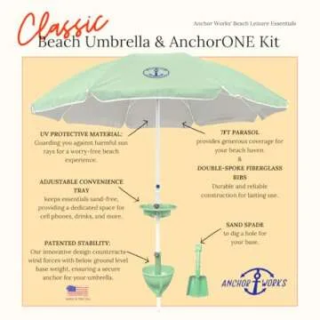 All-In-One Beach Umbrella System - Stylish & Secure