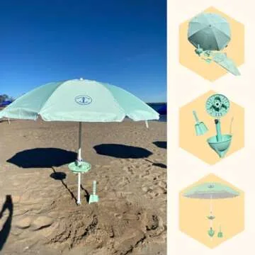 All-In-One Beach Umbrella System - Stylish & Secure