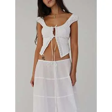 Women Lace Trim V Neck Cami Sleeveless Spaghetti Strap Tanks Vintage Patchwork Slim Fit Camisole Elegant Crop Top Medium