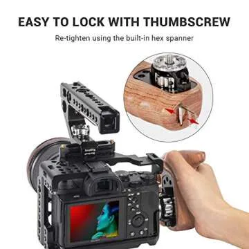 SMALLRIG Right Side Wooden Handle for Easy Camera Shooting