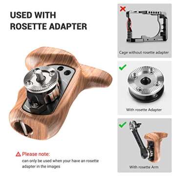 SMALLRIG Right Side Wooden Handle for Easy Camera Shooting
