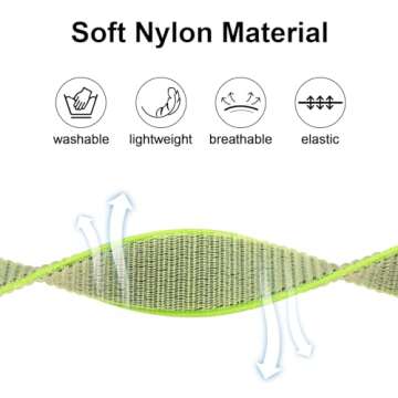 Meliya Nylon AirTag Bracelet for Kids, 2 Pack Nylon Watch Bands Compatible with AirTag, Adjustable Anti Lost Wristband for Toddler Child Elders Small Large (Blue+Green, Large (5.1"-7.4"))