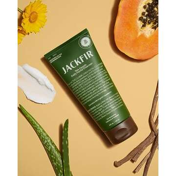 Jackfir The Classic Daily Facial Cleanser, Natural Face Wash for Men, Exfoliate and Hydrate - Jojoba Beads and Fruit Enyzmes, EWG Verified, Organic Ingredients, For All Skin Types, 6 Fl Oz