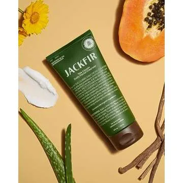 Jackfir The Classic Daily Facial Cleanser, Natural Face Wash for Men, Exfoliate and Hydrate - Jojoba Beads and Fruit Enyzmes, EWG Verified, Organic Ingredients, For All Skin Types, 6 Fl Oz