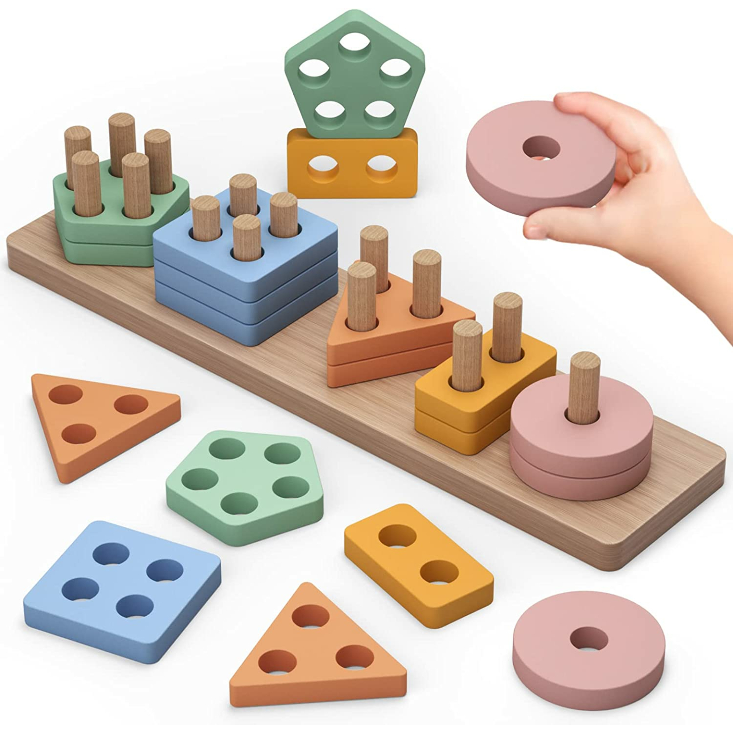 Montessori Sorting and Stacking Toys for Toddlers