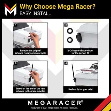 Motorcycle Antenna for Harley-Davidson 1989-2024 | Street Glide Antenna | Road Glide Antenna Trike Tri Ultra Limited CVO Road King Harley Davidson Antenna | Harley Antenna Short | Rubber 7 Inch Black