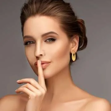 Gold Hoop Earrings for Women Lightweight Chunky Hoop Earrings Multipack Hypoallergenic, Thick Open Twisted Huggie 14K 18K Hoops Earring Set for Gifts