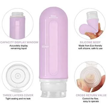 Beveetio 17 Pack Travel Bottles TSA Approved, 3OZ Leakproof Silicone Refillable Travel Size Containers for Toiletries, BPA Free Travel Accessories Tubes Cosmetic Shampoo Lotion Soap