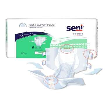 Seni Super Plus Adult Incontinence Briefs for Overnight Use