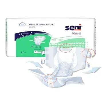 Seni Super Plus Adult Incontinence Briefs for Overnight Use