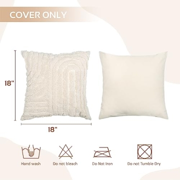 AELS Boho Textured Pillow Covers 18x18 Set of 2