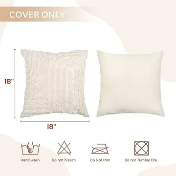 AELS Boho Textured Pillow Covers 18x18 Set of 2