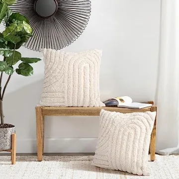 AELS Boho Textured Pillow Covers 18x18 Set of 2