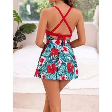 B2prity Cutout One Piece Swimdress - Stylish Tummy Control