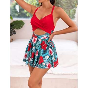 B2prity Cutout One Piece Swimdress - Stylish Tummy Control