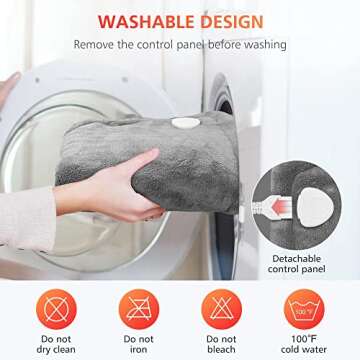 Comfier Large Heating Pad for Back, FSA HSA Eligible, Soft Flannel Fast Heating Pads for Neck and Shoulders, Electric Heated Wrap, 3 Heat Levels & 90-Mins Auto Shut Off, Gifts for Mom Dad Women Men