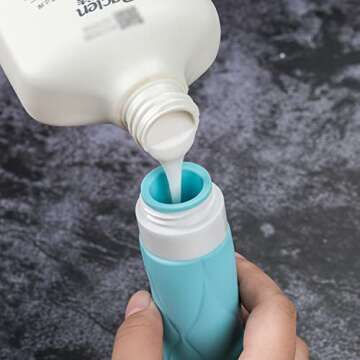 SUDDHO Travel Bottles for Toiletries, 3oz Travel Size Containers, Tsa Approved, Leak Proof Squeezable Silicone Travel Size Bottles for Shampoo Conditioner Lotion(4Pack)