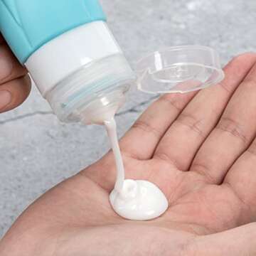 SUDDHO Travel Bottles for Toiletries, 3oz Travel Size Containers, Tsa Approved, Leak Proof Squeezable Silicone Travel Size Bottles for Shampoo Conditioner Lotion(4Pack)