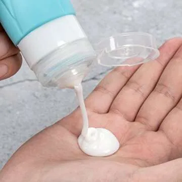 SUDDHO Travel Bottles for Toiletries, 3oz Travel Size Containers, Tsa Approved, Leak Proof Squeezable Silicone Travel Size Bottles for Shampoo Conditioner Lotion(4Pack)