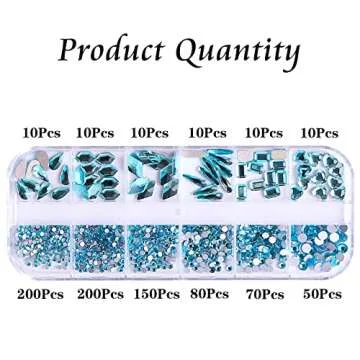 Sky Blue Rhinestone Set for Nail Art and Crafts