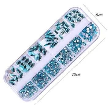 Sky Blue Rhinestone Set for Nail Art and Crafts