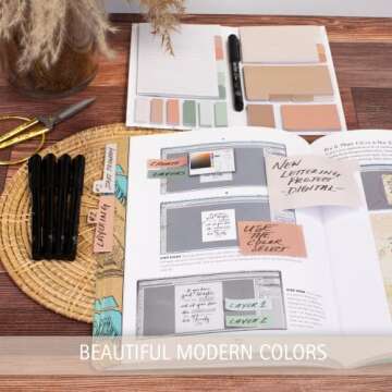 Pastel Sticky Notes and Meeting Notebook Set for Organization