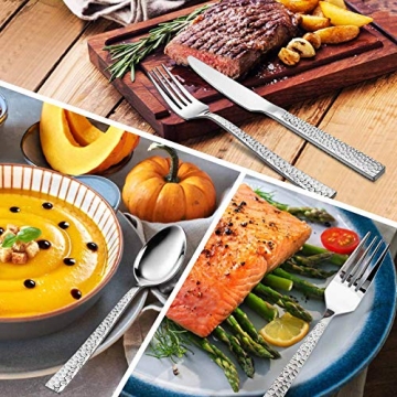 Stylish E-far 40-Piece Stainless Steel Silverware Set for 8