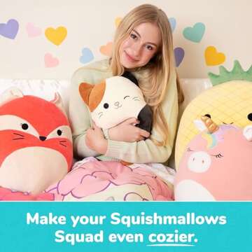 Squishmallows Cam The Cat by Relatable, Microwavable Heating Pad for Period Cramps, Cuddly Plushies,...