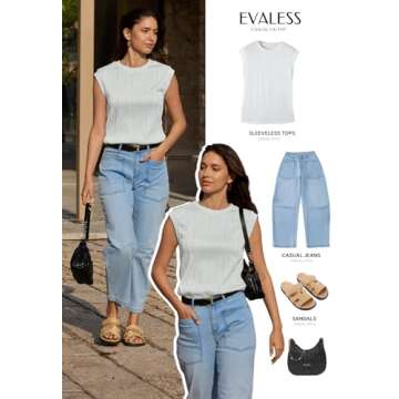 EVALESS Womens Spring Summer Crewneck Dressy Casual Textured Tops Blouses 2025 Fashion Trendy Cute Solid Work Business Short Sleeve T Shirts Pink Small